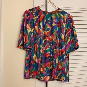 Beautiful multi-colored JoS. A. Bank blouse